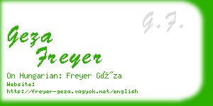 geza freyer business card